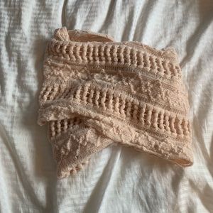 Francesca’s pink infinity loose knit scarf